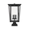 Z-Lite Seoul 3 Light Outdoor Pier Mounted Fixture, Black & Clear 571PHXLS-SQPM-BK - alternate 2
